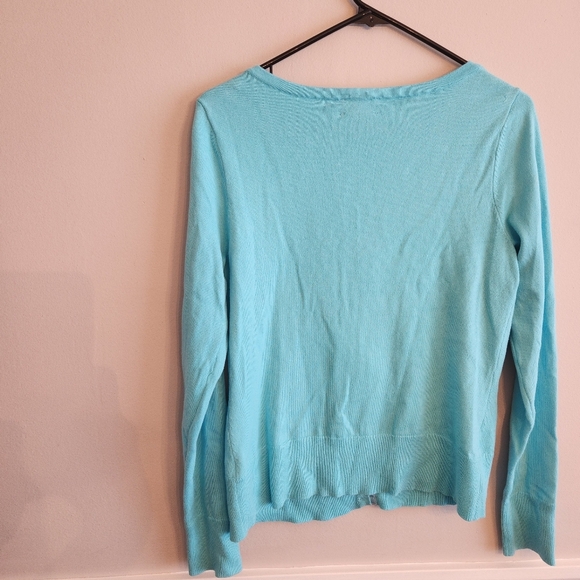 Lilly Pulitzer Women's Supima Cotton Blue Button Down Cardigan - Picture 6 of 6